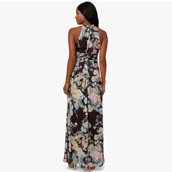 Adrianna Papell Women's Chiffon Printed Halter Gown - Picture 3 of 11